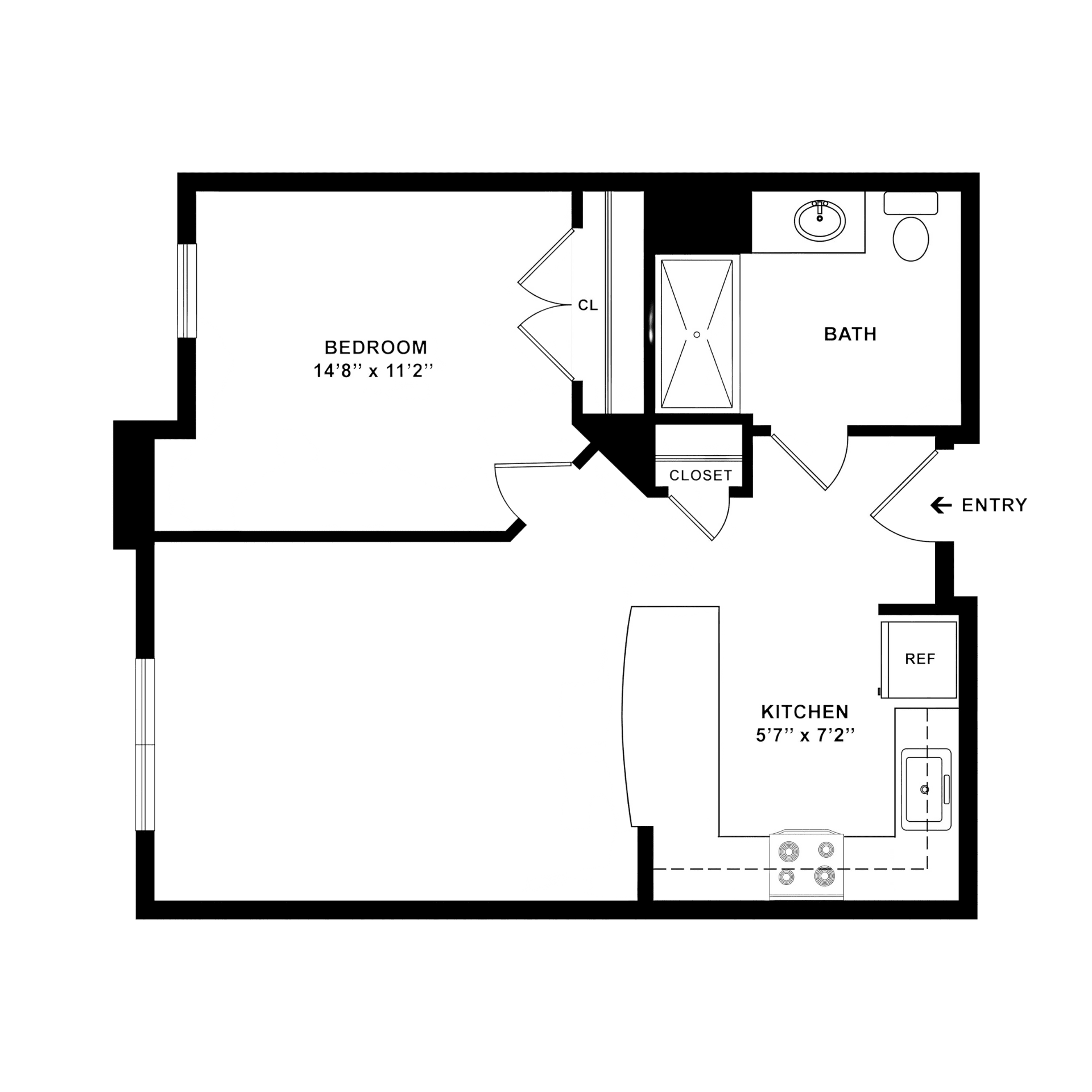 1 Bedroom 1 Bathroom Apartment Labeled A1 at Renaissance Gardens 1 Bedroom 1 Bathroom Apartment Labeled A1 at Renaissance Gardens
