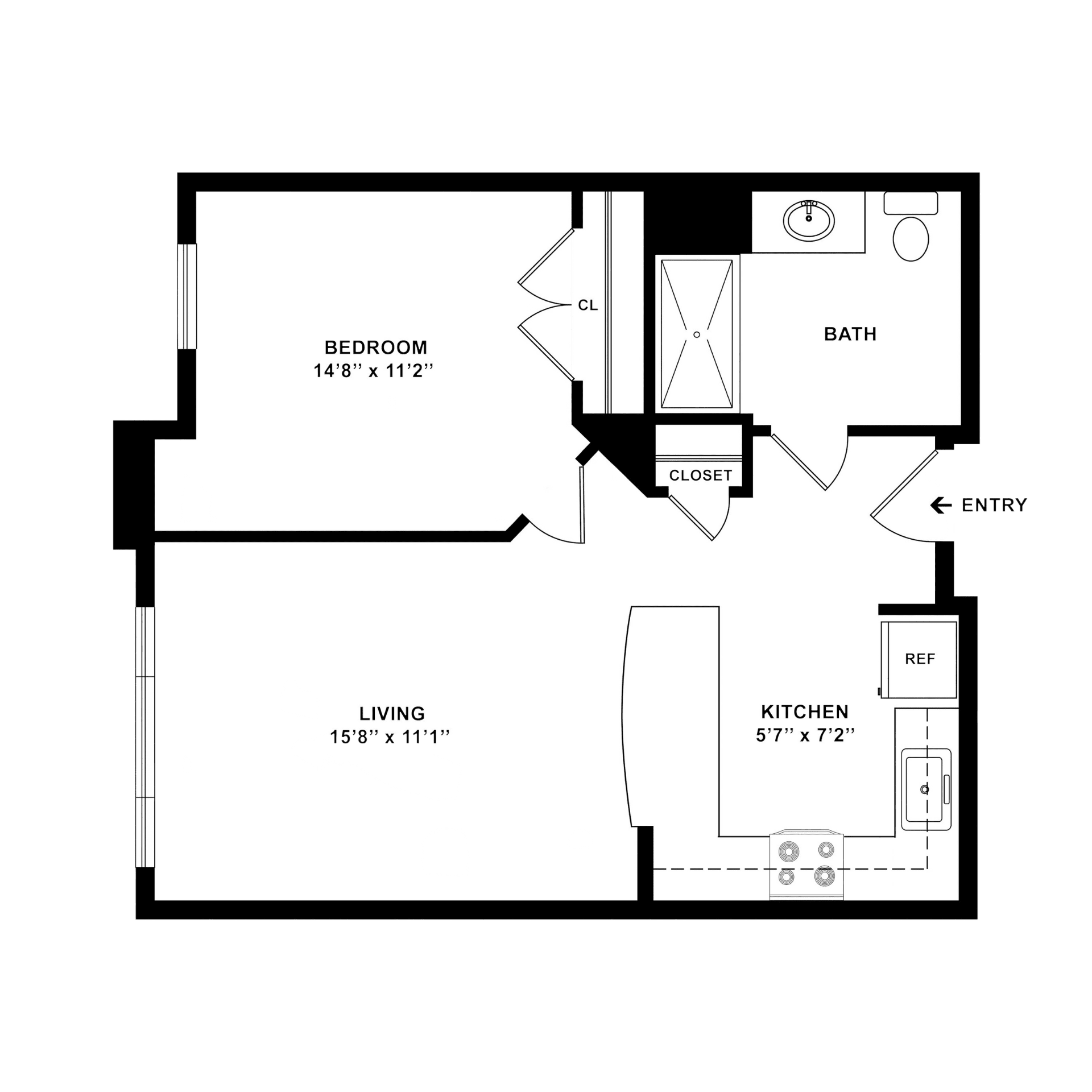 1 Bedroom 1 Bathroom Apartment Labeled A2 at Renaissance Gardens 1 Bedroom 1 Bathroom Apartment Labeled A2 at Renaissance Gardens