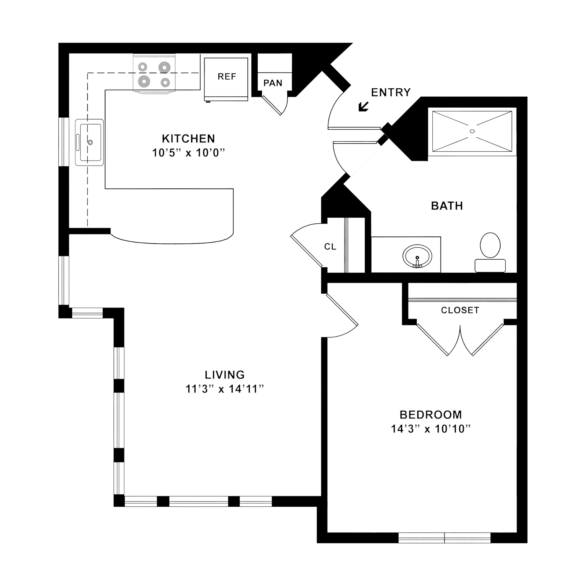 1 Bedroom 1 Bathroom Apartment Labeled C1 at Renaissance Gardens 1 Bedroom 1 Bathroom Apartment Labeled C1 at Renaissance Gardens